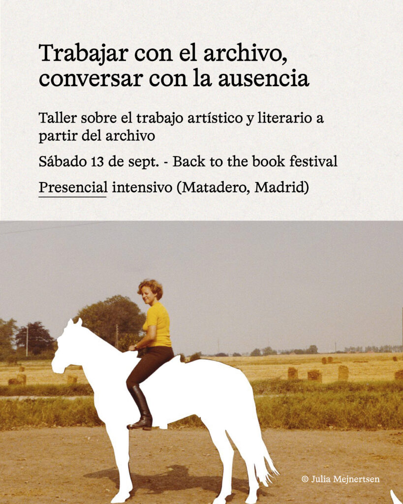 Taller presencial: conversar con el archivo, trabajar con la ausencia en Back to the book